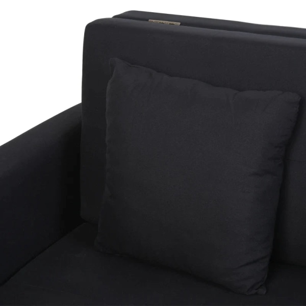Rootz 2-sits bäddsoffa - Konvertibel bäddsoffa - Modern tyg Loveseat soffa med 2 kuddar - Dold förvaring för vardagsrummet - Gästrum - Mörkgrå - 152W