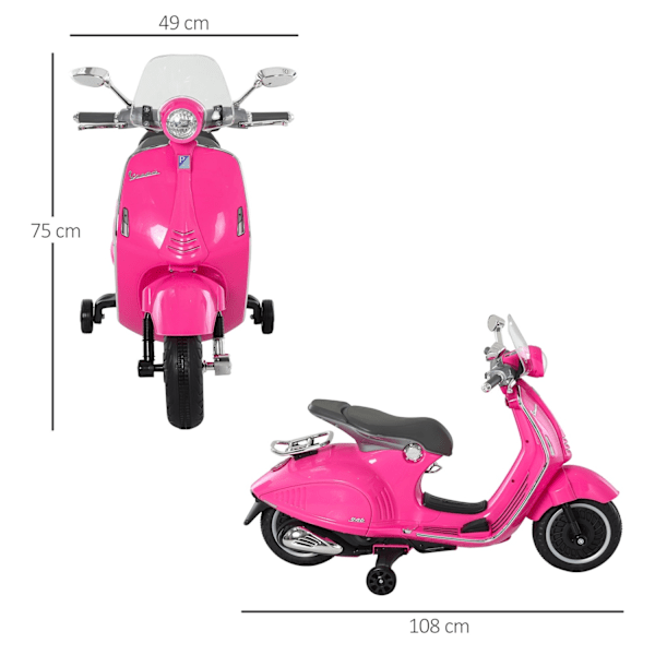 Rootz Lasten sähköinen moottoripyörä - Ride -On -lelu - Kids -skootteri - MP3- ja LED -valot - Faux Leather - 108 x 49 x 75 cm