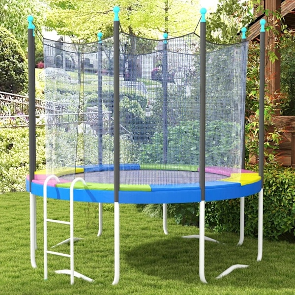 Rootz Erstatningskantbetræk til trampoliner - Trampolinkantpolstring - Vandtæt - Rivefast - Gul + Pink + Grøn + Blå - Ø244 x 30H cm