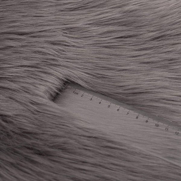 Rootz Faux Fur Tæppe - Fluffy Shag Tæppe - Blødt tæppe - Fugttransporterende - 90cm x 60cm - Temperaturbalancering - Lysegrå/hvid