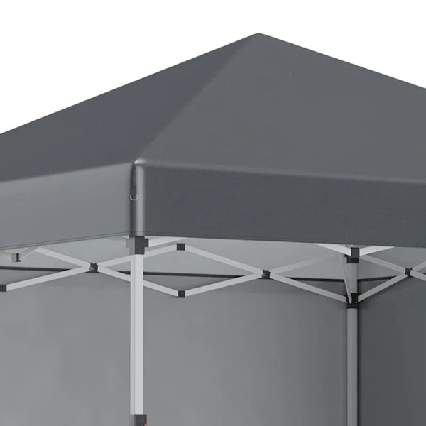 Rootz Folding Gazebo - 2 sidoväggar - Justerbar i höjdled - Sandsäck - Transportväska - Rostfri stålram - Stål - Oxford - Mörkgrå - 297L x 297W x 274H