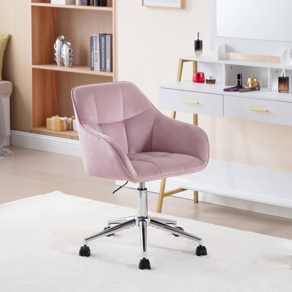 Rootz Velvet Office Chair - Skrivbordsstol - Snurrstol - Ergonomisk design - Justerbar höjd - 61cm x 90cm x 56cm