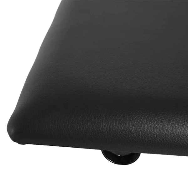 Rootz Pianopall - Pianobänk - Kosmetisk pall - Justerbar i höjdled - Vikbar - Metall - Fuskläder - Skum - Svart - 39 x 29 x 37-47 cm