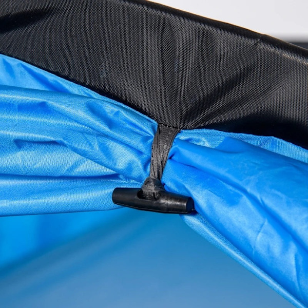 Rootz Campingtelt - Pop-up telt - Forværelse - Transporttaske - Soveplads - Vandtæt - Bæretaske - Polyester - Glasfiber - Lyseblå - 426L x 206W x 154H