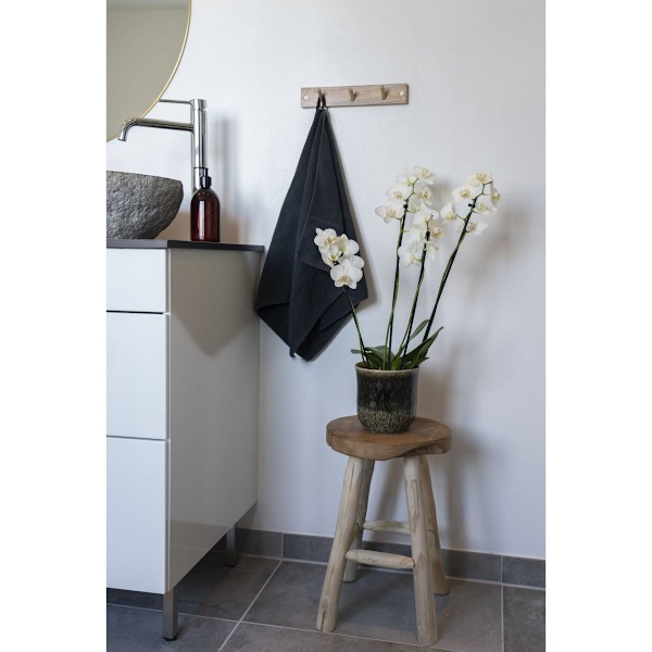 Rootz Teak Stool - Rustic Seat - Natural Finish - Sustainable Teak Wood - Ø30x45cm - Lägger till organisk stil - Monterad
