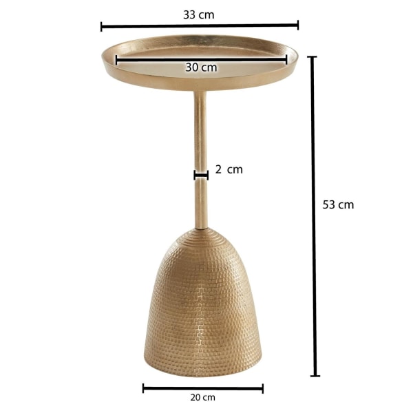 Rootz sidobord guld 33x33x53 cm sidobord aluminium - Runt soffbord i metall - Vardagsbord Soffa Modern - Soffbord högt