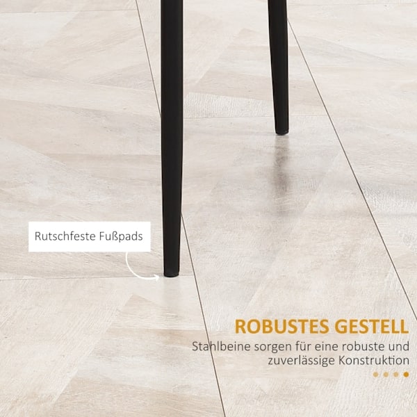 Rootz Set med 4 matsalsstolar - Köksstolar - Modern design - Optimalt stöd - Maximal komfort - Hållbar och robust - 41cm x 50cm x 97cm - Svart