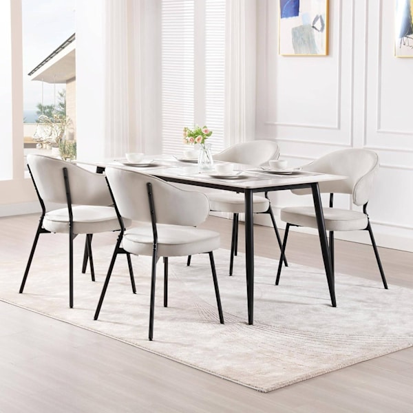 Rootz Velvet Dining Chair - Köksstol - Bekväma sittplatser - Robust metallstomme - Ergonomisk design - 54cm x 83,5cm x 52cm