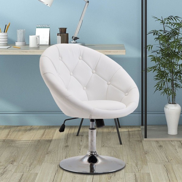 Rootz Swivel Chair - Vit - Stål, Svamp, PU - 26,77 cm x 23,22 cm