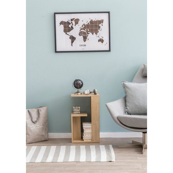 Rootz Sidobord 35x29,5x60 cm Trä Sonoma Design Sidobordssoffa - Soffbord litet modernt - Litet soffbord fyrkantigt - Soffbord högt - Smalt bord vardag