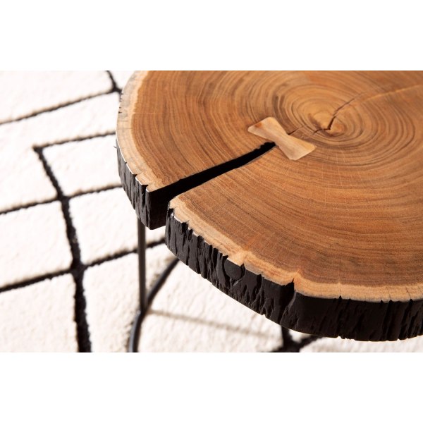 Rootz Modern Sofabord - Træskivebord - Massivt træ og metal - Hå