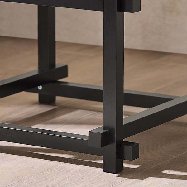 Rootz Tenon Connection Sidebord - Sofabord - Gule gitterpaneler - Sort træ - Nem montering - 40cm x 60cm x 40cm