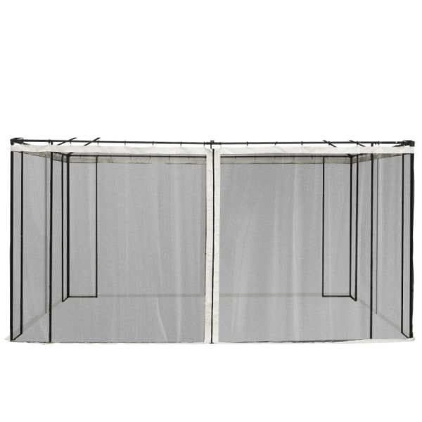 Rootz Erstatningspavillonet - Meshgardin - Havepavillonfluenet - Gardin med lynlåse - Polyester - Sort - 352cm x 207cm