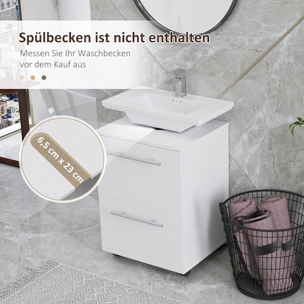 Rootz badeværelse skab - vaskebassinbryst - Skuffeopbevaring - Rumbesparelse - 41,5 x 35,5 x 59 cm