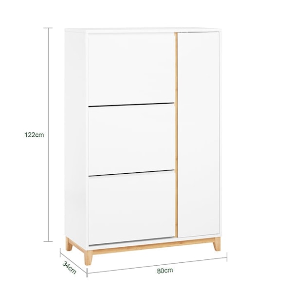 Rootz 3 rum Skoskab - Opbevaringsarrangør - Sko rack - Støvfri adgang - 59 cm x 115 cm x 40 cm