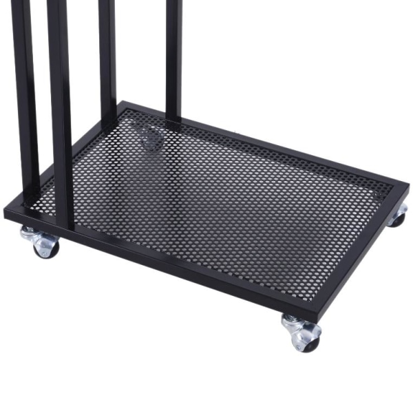 Rootz Sidebord - På hjul - C-Shape - Opbevaringshylde - Stål - MDF - Sort-brun - 51 x 36 x 61 cm