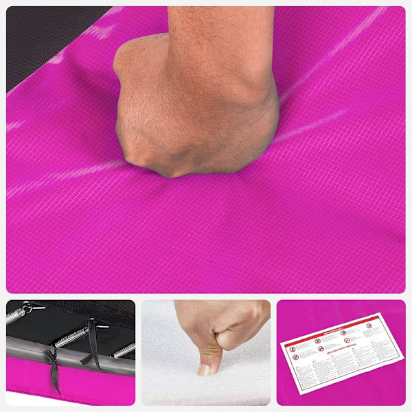 Rootz Trampolinfälgskydd - Trampolinkantskydd - Trampolinskydd - Trampolinstoppning - Trampolinramskydd - Rosa