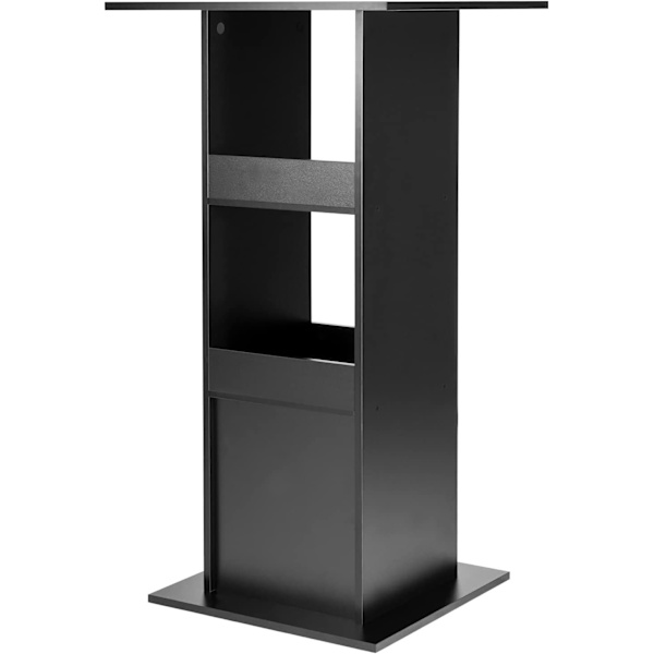 Rootz Barbord med hylder - Spisebord - Opbevaringsskab - Pladsbesparende - Massivt træmateriale - 60cm x 60cm x 112cm - Lys Eg + Hvid