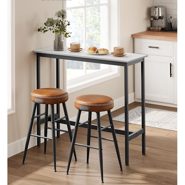 Rootz rektangulært barbord - industriel stil - pubbord - hvid - 120 cm x 60 cm x 105 cm