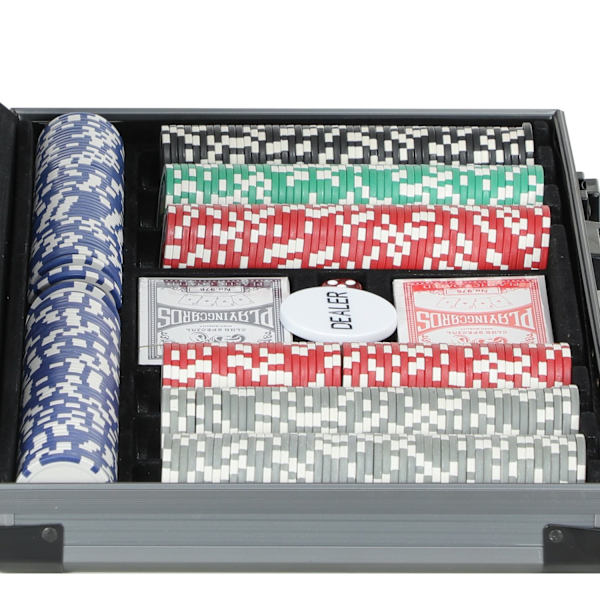 Rootz Poker Set - Poker Case - 400 Chips - Kasinopelit - 39,5 cm x 28cm x 8cm - Organisoitu peli - Texas Hold'em jopa 10 pelaajaa varten