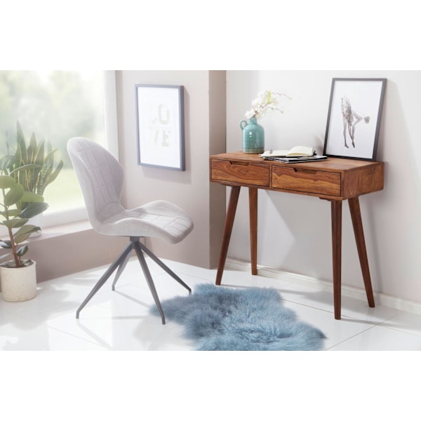 Rootz konsolbord 90x76x36cm Sheesham massivt trä med lådor - Design Wood Sideboard Console Solid - Small Country House Skrivbord Flur bord - Sminkbord