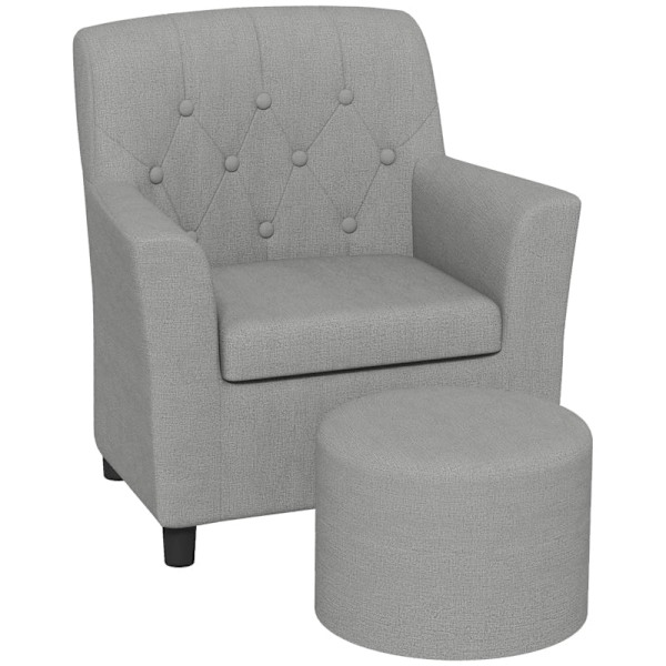 Rootz lænestolesæt til børn - Børnesofa - Matchende skammel - Ryglæn i diamantmønster - Hyggeligt sæde - Træramme - 45 cm x 43 cm x 50,5 cm