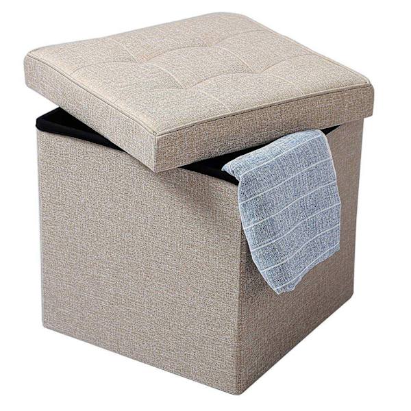 Rootz foldeopbevaringsskammel - Cube Ottoman - Polstret bænk - Alsidige møbler - 37,5 cm x 38 cm x 37,5 cm