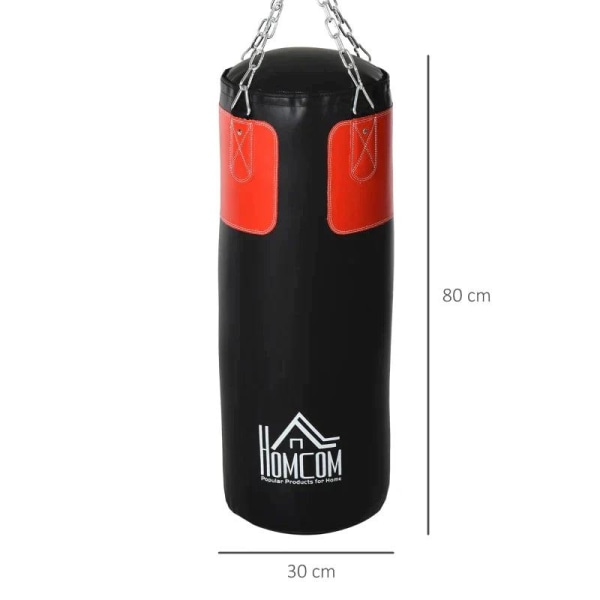 Rootz Punching Bag Set - Boxing Set With Boxing Gloves - Filled Set For Adults - Young People - Hanging Boxing Heavy Bag - Black/Red - 30 x 120 cm