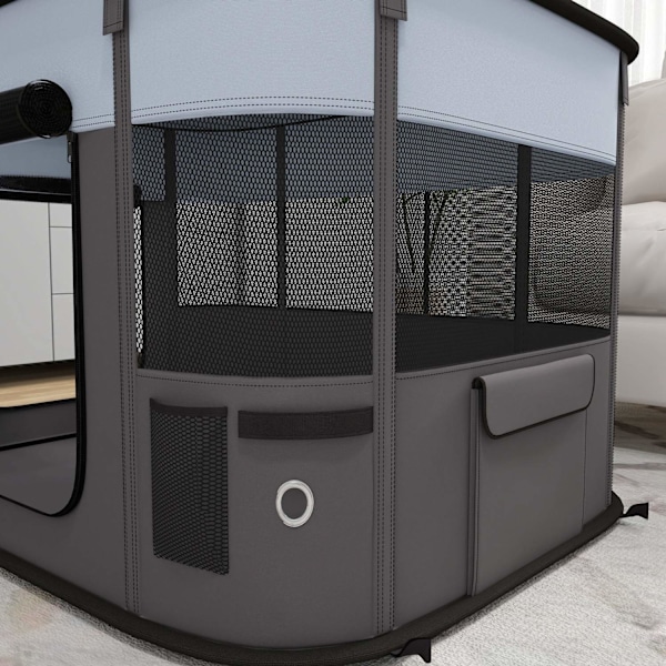 Rootz Foldbart Pet Play Run - Puppy Playpen - Kitten kabinet - Ventileret - 94x74x60cm - bærbar med opbevaringspose til indendørs/udendørs brug