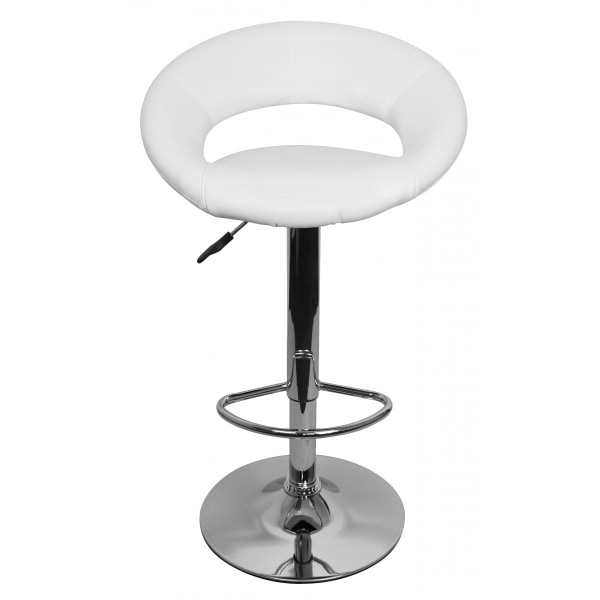 Rootz Justerbar Barstol - Drejelig skammel - Sæde i læderlook - Kromramme - 360° rotation - Ergonomisk design - 110 kg Kapacitet - 80-102 cm x 54,5 cm