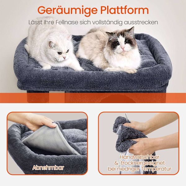 Rootz Cat Tree Scratching Post - Cat Tower - Large Cat Platform - Safe & Su tble - 68 x 48 x 101 cm