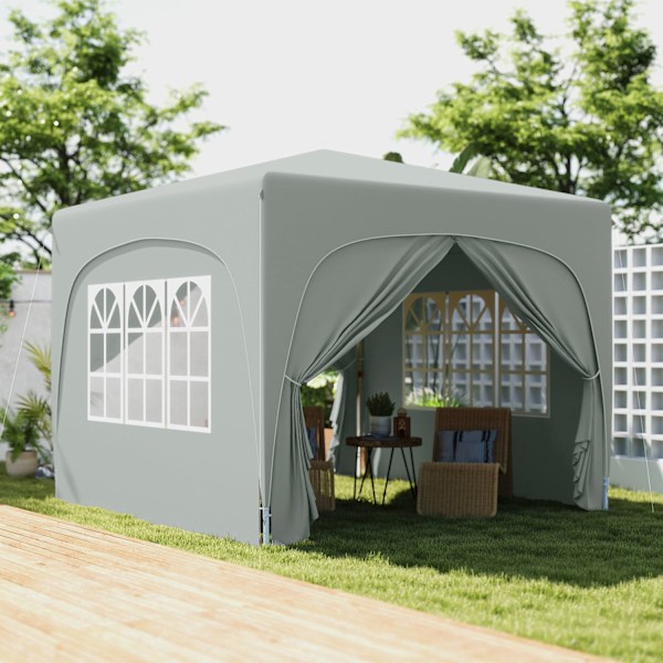 Rootz 3x3m Gazebo - Pop -Up Garden Tent - Portable Shelter - UPF50+ Protection - 300x300x273cm