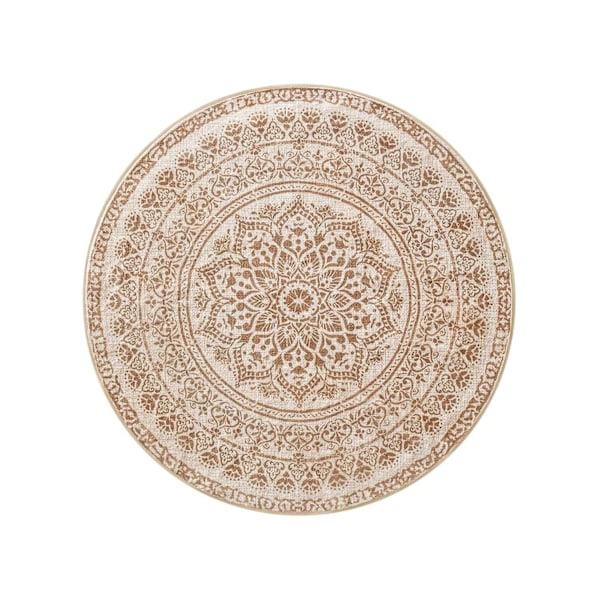 Rootz Round Boho Style Matta - Cappuccino Beige - Polyesterfilt TPR - Lätt - 120 cm diameter - 1,6 kg - Utomhusmatta för inomhusbruk