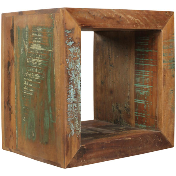 Rootz Sidobord Shabby-Chic Recycling Mango massivt träbord brun Litet bord 45x45x35cm Design Cube