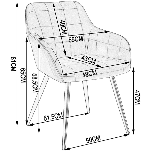 Rootz sæt med 6 polstrede spisestuestole - Komfortable siddepladser - Moderne spisestuestole - Ergonomisk design - Holdbar konstruktion - Alsidig stil