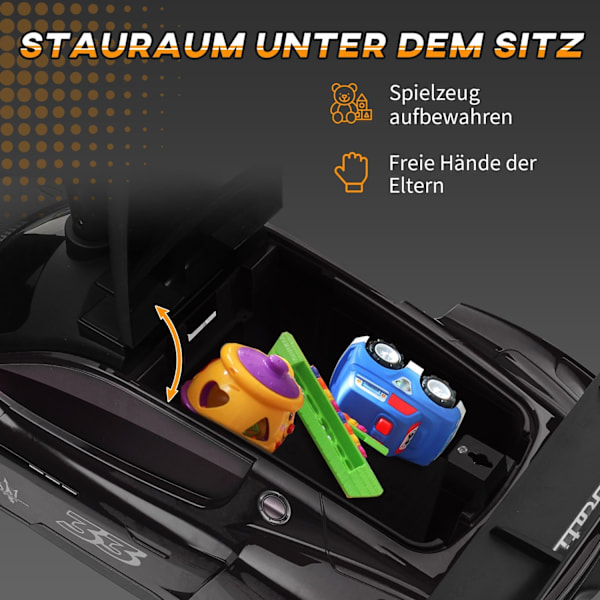 Rootz Maserati GT2 Ride -On Car - Kids Slide Car - Toy Vehicle - Horn & Music - 65L X 29W X 37H CM - Sort