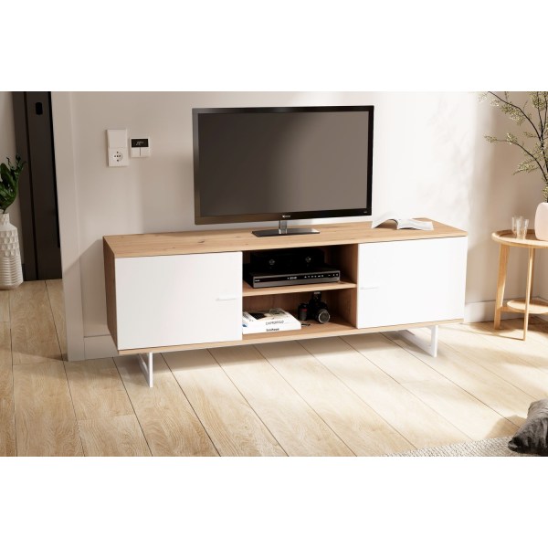 Rootz Lowboard 150 cm TV-skab - Underholdningsenhed - Mediekonsol - Moderne design - Rummelig opbevaring - Kontrasterende farver - 150 cm x 55 cm x 40