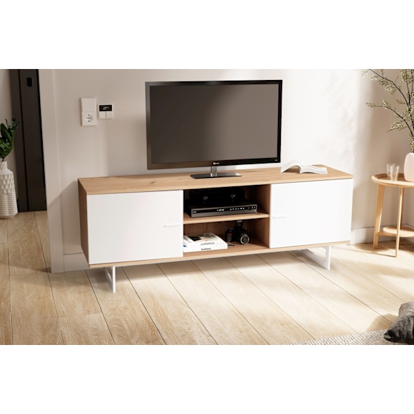 Rootz Lowboard 150 cm TV-skåp - Underhållningsenhet - Mediakonsol - Modern design - Rymlig förvaring - Kontrasterande färger - 150 cm x 55 cm x 40 cm