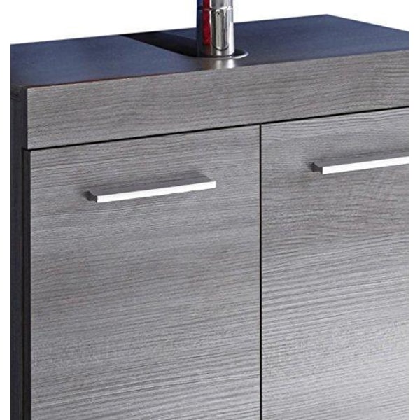 Rootz Bathroom Sink Storage Cabinet - Stylish Vanity Organizer - Chic Bath Cupboard - Smoke Silver Elegance - 58x57x31 cm