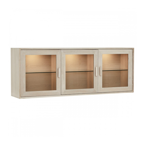 Rootz Väggskåp - Förvaringsskåp - Vitrinskåp - Massiv ek och faner - Hållbar - Elegant design - Gott om förvaring - 34cm x 160cm x 60cm