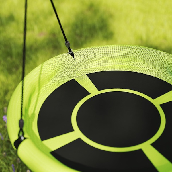 Rootz Round Garden Swing - Nest Swing - Basket Seat - 150 kg fjädrande - Ø98 x 190h cm