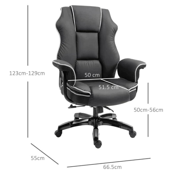 Rootz Kontorstol - Skrivebordsstol - Ergonomisk kontorstol - Drejestol - Armlæn - Højdejusterbar - Sort - 76 x 80 x 118-124 cm