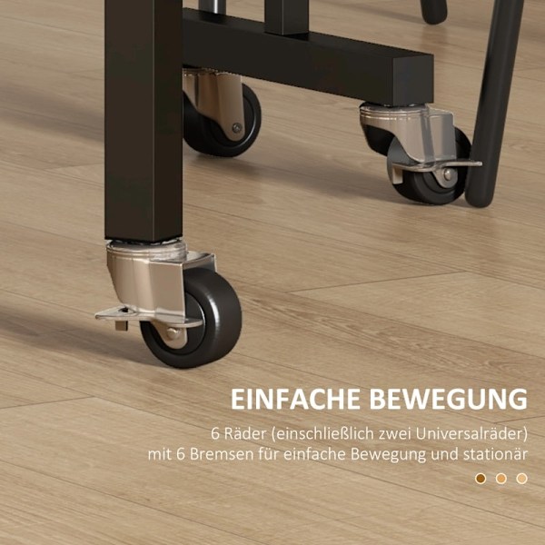 Rootz sammenklappeligt spisebord - Udvidbart bord - Pladsbesparende spisebord - Elegant stil - Hjul til nem mobilitet - 120 cm x 80 cm x 73 cm