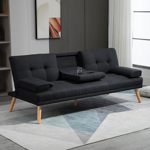 Rootz Sofa Bed - Guest Bed - Justerbar ryglæn - Max Comfort - Foldningstabel - 181x77x78 cm - Grå