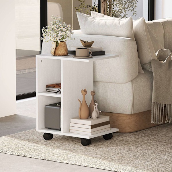 Rootz C Form sidebord - sofabord - hjørnebord - mobil fleksibilitet - E1 -spånplade - 45 x 35 x 58 cm - Hvid