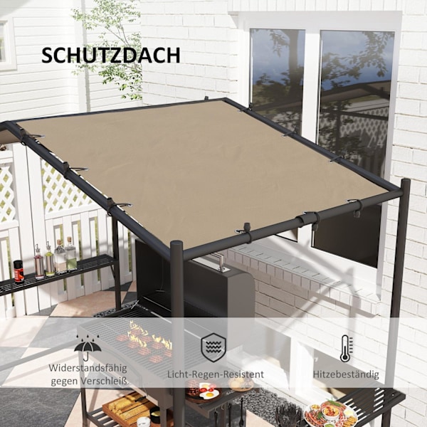 Rootz Grill Tält Gazebo - Pavilion Shelter - väderbeständigt tak - Skyddsdesign - 277 x 149 x 230 cm