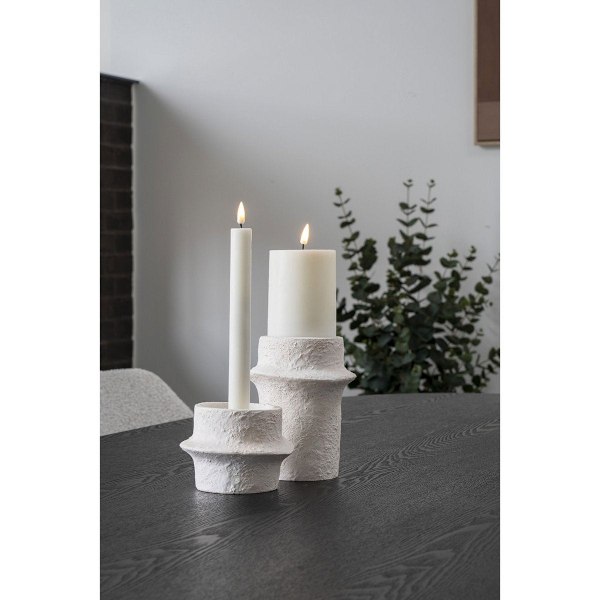 Rootz Cement -kynttilänhaltijajoukko - Valkoinen - keraamiset kynttilänjalat - tyylikäs sisustus - 10,81 cm x 10,61 cm x 8,22 cm