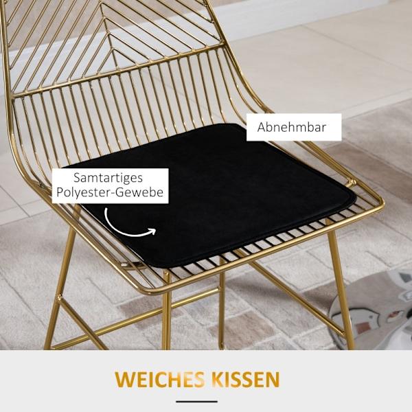 Rootz Barstolar Set med 2 - Bänkhöjd - Sammetskuddar - Geometrisk metalldesign - 120 kg Lastkapacitet - 46 cm x 56 cm x 95 cm