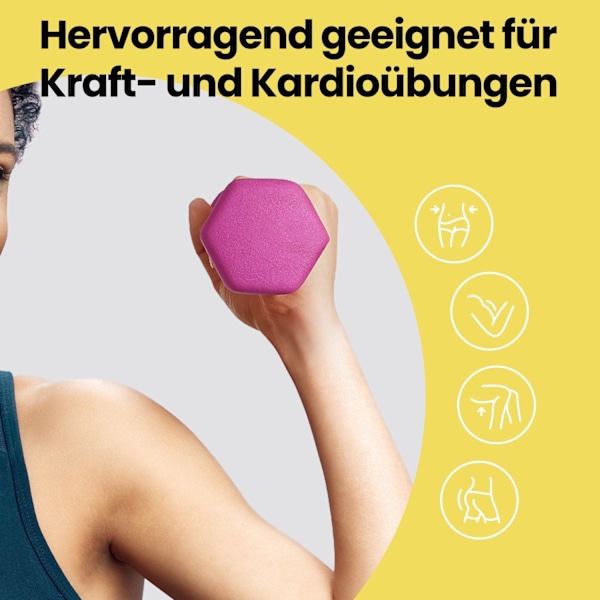 Rootz hanteluppsättning - Neoprenbelagda vikter - Fitnessvikter - Slip -resistent - 13,5 x 6,5 cm