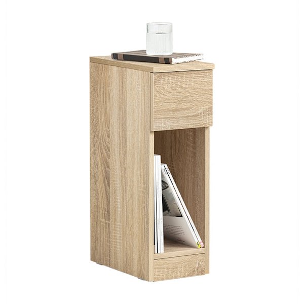 Rootz sengebord med skuffe - Sofabord - Sofabord - Sidebord - Naturfinish - Organisatorisk opbevaring - Forbedret stabilitet - Ridsebeskyttelse - 20cm